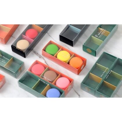 กล่องมาการองฝาสอด PVC 2-6 ช่อง ใส่มาการอง ช็อคโกแลต ของชำร่วย ร้านเบเกอรี่ 5x10.6x3.2-5.2x28x3.3 ซม ร้านขนม MA08