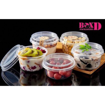 กระปุกฝาล็อค ถ้วยฝาล็อค พลาสติก PP ใส่คุกกี้ กล่องใส่อาหาร ขนมหวาน 360-500 ML แพค 20 ใบ 12x6.5 ซม ร้านเบเกอรี่ pvc51