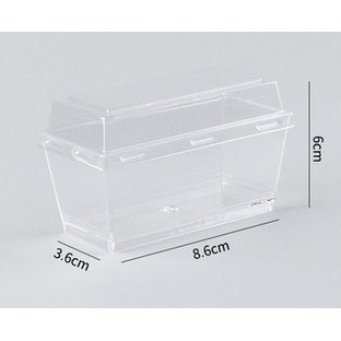 ถ้วยมูสใสทรงสี่เหลี่ยมผืนผ้า พร้อมฝา (U10)แพค 20 ชิ้น