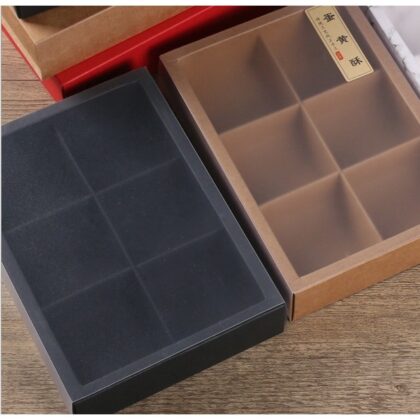 กล่องแบ่งขนม ขนมไหว้พระจันทร์ 50กรัม 6 ช่อง ฝาใสขุ่น 12x18.2x5-13.6x20x5 ซม ร้านเบเกอรี่ MM026