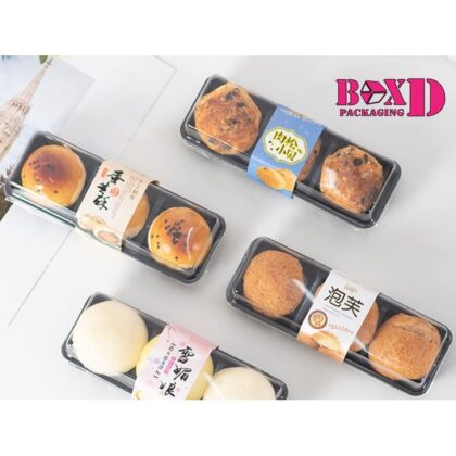 กล่องขนมเปี๊ยะ 3 ช่อง กล่องขนม กล่องขนมพลาสติก ก้นลึก แพค 20 ใบ(XX062)