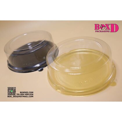 กล่องเค้กครึ่งปอนด์ ฐานทอง /ดำ ฝาเตี้ย ขนาด 15*5เซน (แพค 20 ใบ ) ร้านเบเกอรี่ XX060