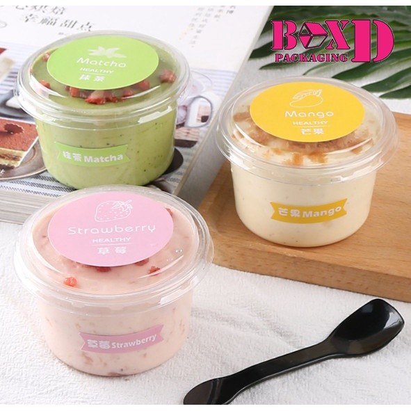 ถ้วยพลาสติกpet กล่องใส่ขนม พร้อมฝาปิด เต้าฮวย ชีสเค้ก มูสเค้ก แพค 20 ใบ 150/250 ml ร้านเบเกอรี่ PVC39 - Image 2