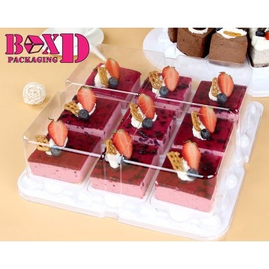 กล่องใส่เค้กสี่เหลี่ยมจัดเซ็ต 2ชิ้น 4 ชิ้น 9 ชิ้น 21x12x9-30.5x30.5x9 ซม ร้านเบเกอรี่ XX089
