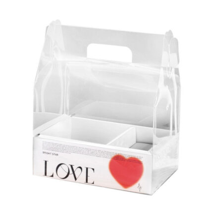 กล่องแบ่งช่องใส่ขนม ใส่ดอกไม้ ตุ๊กตา แบบมีหูหิ้ว Love (VL10)