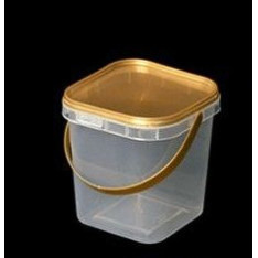 กระปุกเซฟตี้ซีล 650ml ทรงเหลี่ยม หูหิ้ว ฝาทอง ใส่คุกกี้ ขนมปี๊บ ของฝาก 1884 7.5x7.5-9x9 ซม 1884