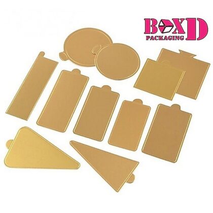 แผ่นกระดาษรองเค้ก สีทอง แพค 50 ชิ้น สามเหลี่ยม สี่เหลี่ยม รองเค้กชิ้น ร้านเบเกอรี่ 10x4-11.8x7.8 ซม BDP22
