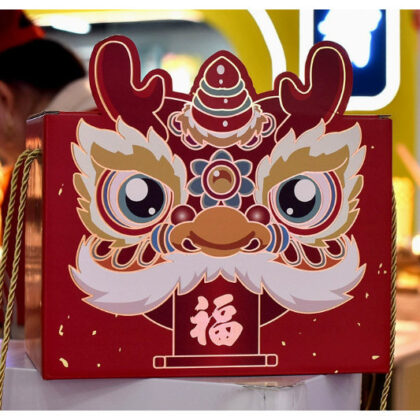 กล่องเค้ก กล่องผลไม้ ขนม ของขวัญ ตรุษจีน ปีใหม่ หูหิ้ว (CNY126)