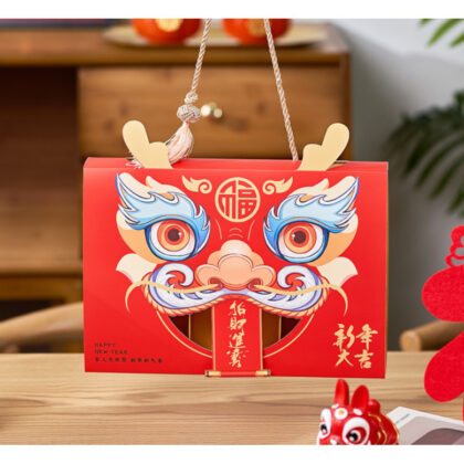 กล่องของขวัญ  กล่องหูหิ้ว กล่องแบ่ง 6  ช่อง ตรุษจีน ( CNY120 )