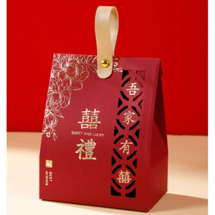 (แพค5ใบ)กล่องเค้ก ขนม ของขวัญ ตรุษจีน ปีใหม่ หูหิ้ว (CNY144)