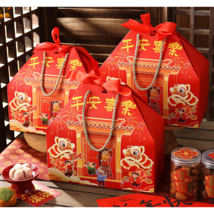 ถุงของขวัญ ถุงหิ้ว ตรุษจีน ปีใหม่ ถุงจีบ 25x12x12-33x13x17 ซม ของฝาก CNY135