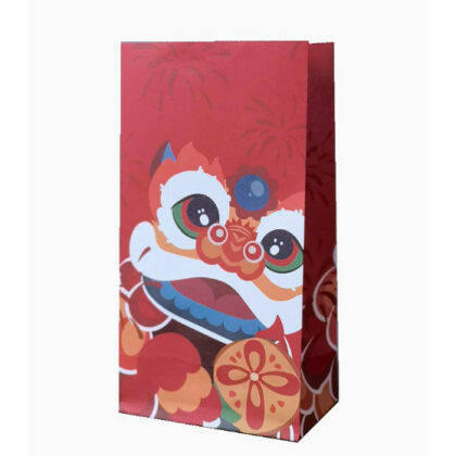 (แพค 10 ใบ)ถุงกระดาษ ถุงจีบ ขนม ถุงของขวัญ ตรุษจีน กลาง และเล็ก 9x5x18-12x7x23 ซม จัดเบรค TT36