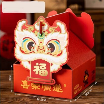 กล่องเค้ก ขนม  ของขวัญ กล่องผลไม้ ตรุษจีน ปีใหม่ หูหิ้ว (CNY132)