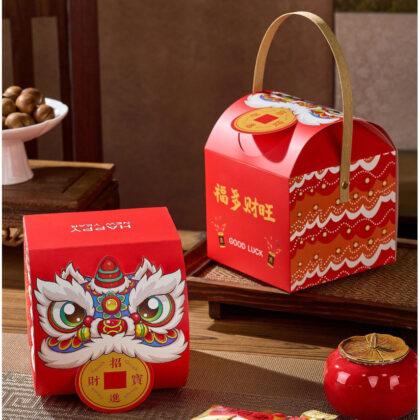 กล่องเค้ก ขนม ขวัญ ตรุษจีน ปีใหม่ หูหิ้ว (CNY127)