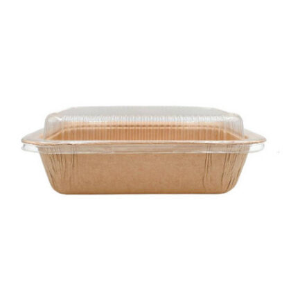 ถาดกระดาษ UTray 114 /561 พร้อมฝา สีน้ำตาล (แพค 20ใบ) 300/650 ml 11x8-12x9 ซม u114