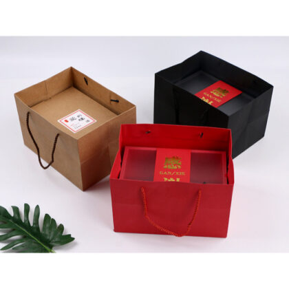ถุงหูหิ้ว ใส่ของ ของขวัญ ใส่ขนม สีพื้นหูหิ้วเชือกทรงนอนXL 18x25x16.4 ซม จัดเบรค TT24