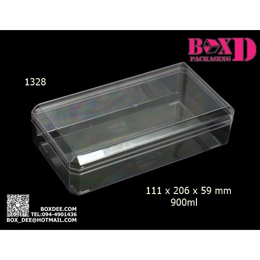 กล่องแข็ง กล่องพลาสติกใส กล่องพลาสติกใส่ขนม No.1328 ยกลัง 12 ชิ้น