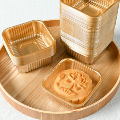 ถาดรองขนม ถาดขนมไหว้พระจันทร์ (95-100ใบ) ใส่เปี๊ยะ 50-125 กรัม 6.5x5x2.7-8.5x6.5x3 ซม JJ12