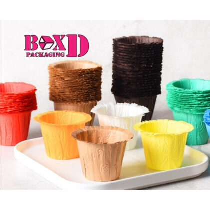 ถ้วยคัพเค้กจีบระบาย ทรงหมวก กระดาษคราฟท์ ทรงสูง5045 แพคละ 30 ใบ J42