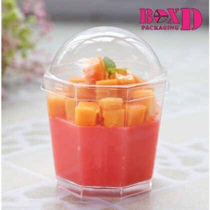 ถ้วยใส่ขนมมูส 8เหลี่ยม (พร้อมฝา20ชุด) U36