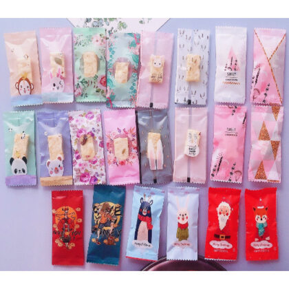 ถุงซีลเล็ก 9.5*4 ถุงซิลขนม นูกัต /ท็อฟฟี่ Baking packaging แพคสินค้า FO10