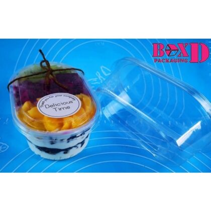 กล่องคุ๊กกี้ ขนม พลาสติกเนื้อแข็ง กล่องวงรี (V15) แพค 10 ใบ
