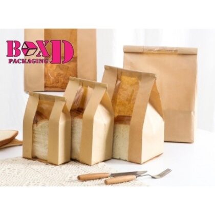 ถุงใส่ขนม หน้าต่างยาว ถุงลวดพับ 12x5x23-21x9x35 ซม ร้านเบเกอรี่ T33