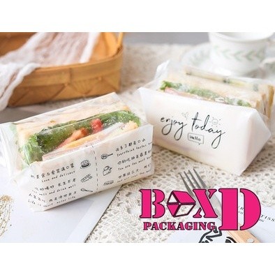 ถุงแซนวิช ซองใส่แซนวิช ซองห่อขนมปัง พิมลาย 21x15x15 ซม S28