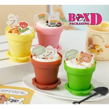 กล่องเค้ก2ปอนด์ พลาสติก กล่องเค้กกลม ฐานสี่เหลี่ยม ฝาล็อค (แพคละ5ชุด)  XX063