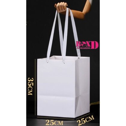 ถุงกระดาษหูหิ้ว ทรงสูงพิเศษ ใส่ของ หูหิ้วใส่เค้กปอนด์ 25*25*35 ร้านเบเกอรี่ T34